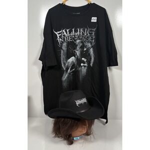 RONNIE RADKE Falling in Reverse Signed Merch Lot: Cowboy Hat & Shirt Autographed